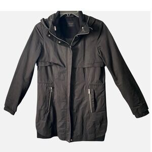 Zara Basic Women Black Hooded Lightweight Anorak Jacket XS‎